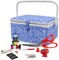 Sewing Basket with Sewing Kit, Needles, Thread, Pins, Scissors, and Notions, Deliah Scroll,